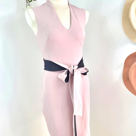 NWT BADGLEY MISCHKA BELLE KAYLA DRESS DUSTY LAVENDER WOMENS SIZE 0 - Picture 2 of 14